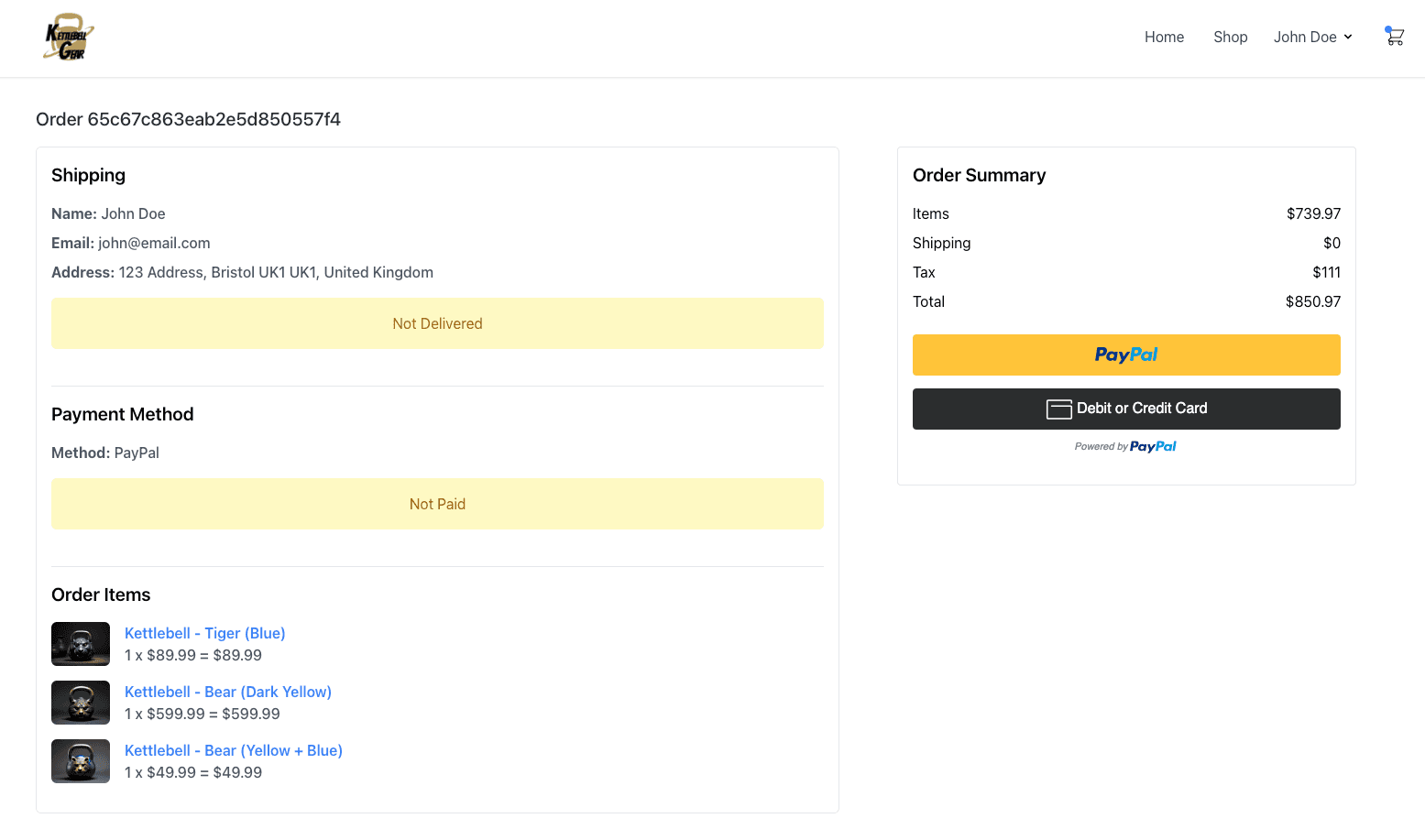 PayPal Payment Gateway screenshot