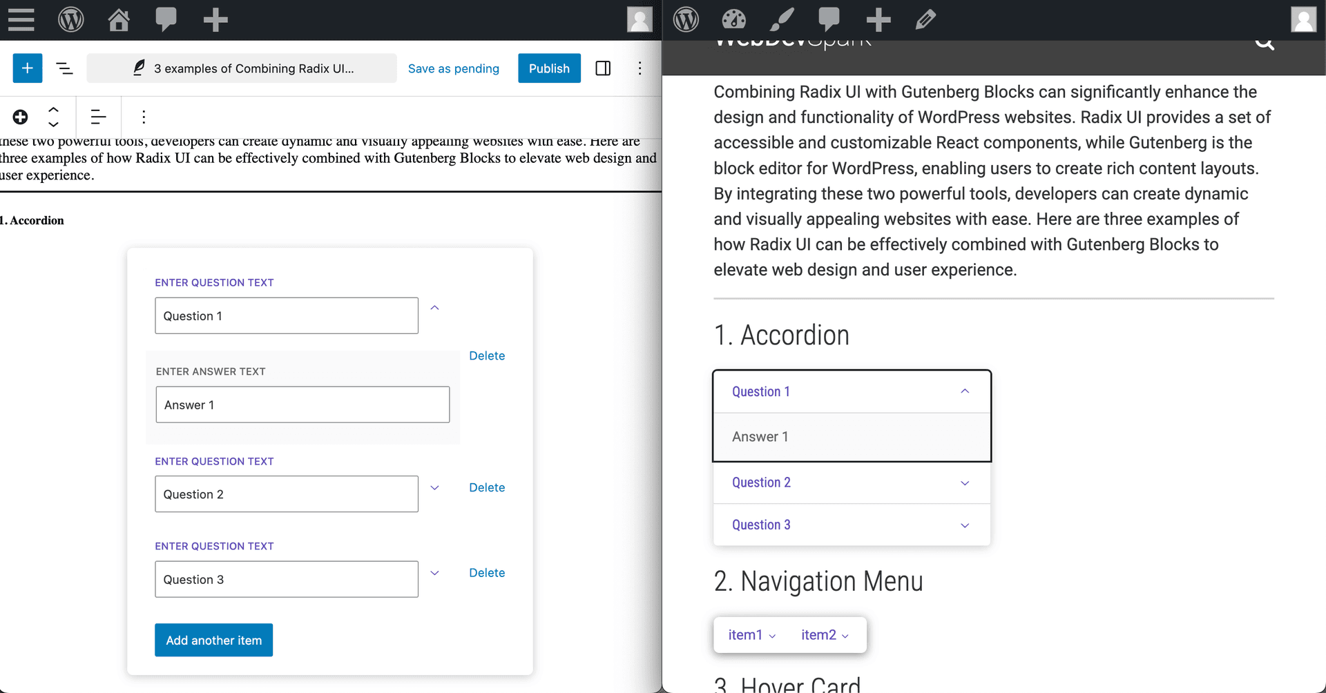 React and Gutenberg Block Type screenshot